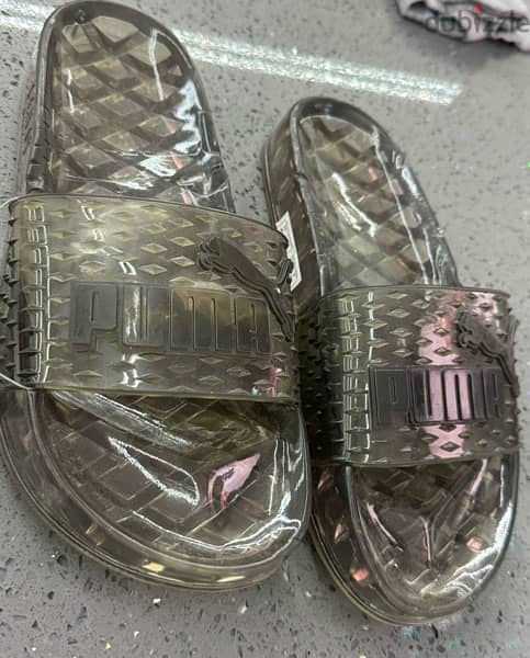 PUMA shoes, size 38 slippers, transparent black/pink or white, 3