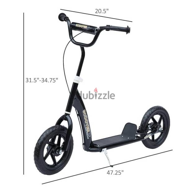 HOMCOM Scooter for children from 5 to 12 years old, toy with 30.5 cm 4