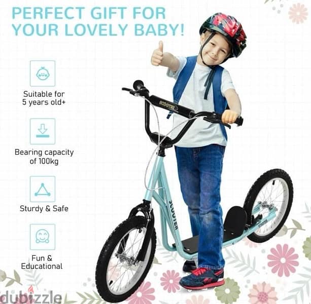HOMCOM Kick Scooters for Kids with Adjustable Height, Anti-Slip Deck 8