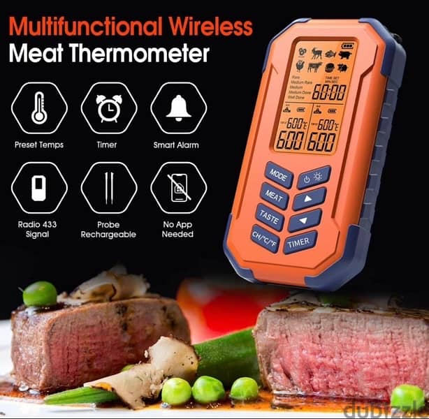 Gemwon Wireless Meat Thermometer - Temp Desire, Timer Setting 1