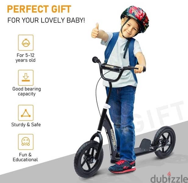 HOMCOM Scooter for children from 5 to 12 years old, 3
