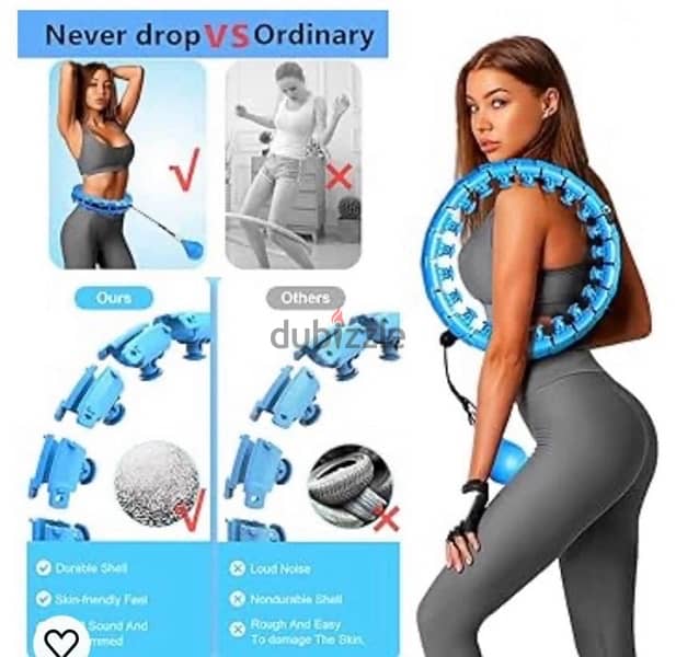 Fitness Hoop Weighted for Exercise, 24 Detachable Knots Abdomen 1