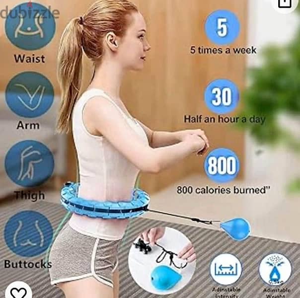 Fitness Hoop Weighted for Exercise, 24 Detachable Knots Abdomen 4