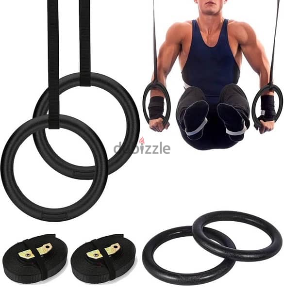 ABS Gymnastics Ring With Adjustable Straps For Crossfit 2