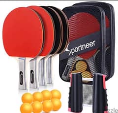 Sportneer Table Tennis Set, Red and Black Double-Sided Table Tennis 0