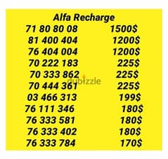 alfa recharge number