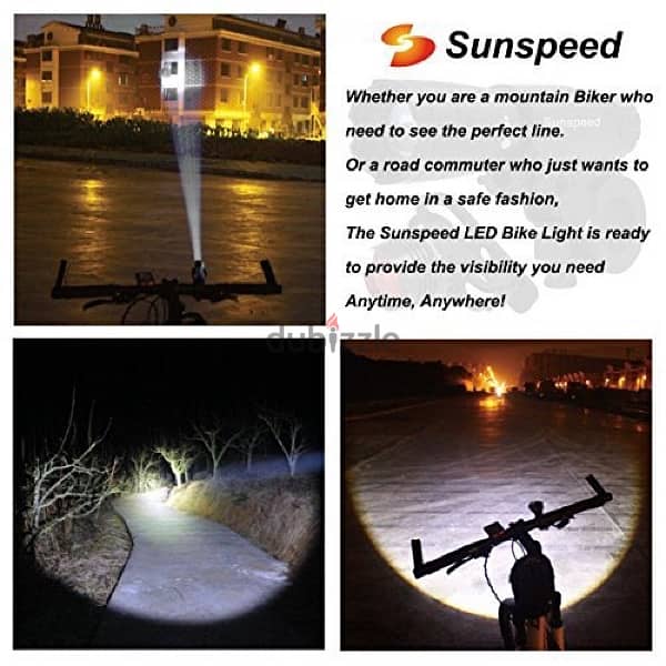 SunSpeed Light Bike Set Waterproof LED Headlamp Bright 3
