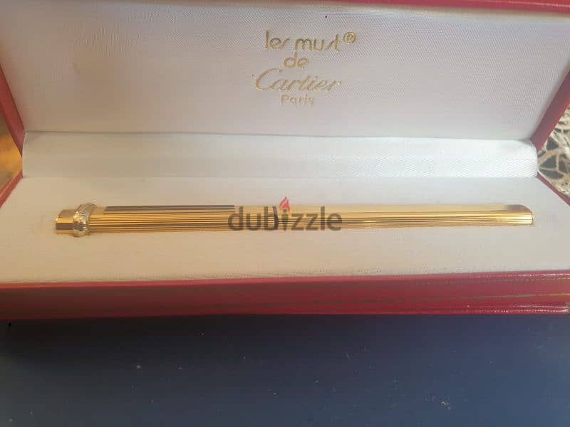 VINTAGE CARTIER VENDOME TRINITY FOUNTAIN PEN GOLD PLATED WITH BOX 2