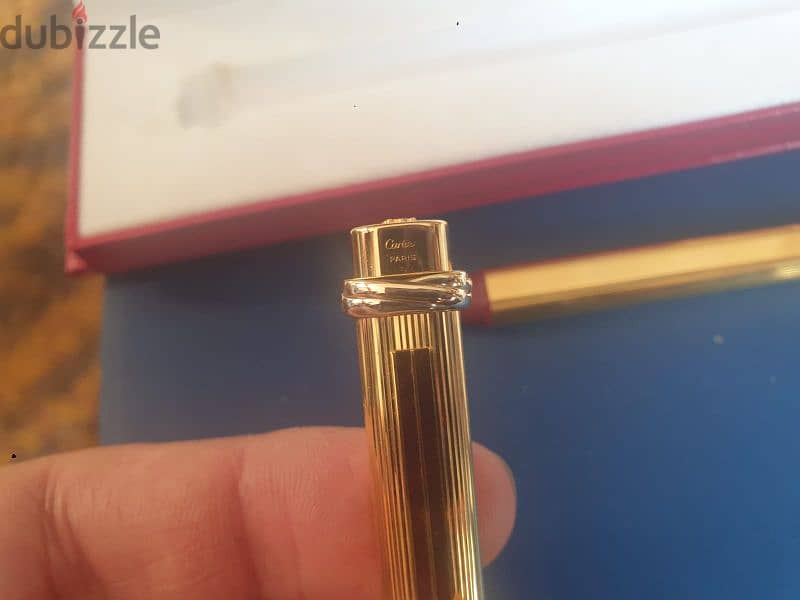 VINTAGE CARTIER VENDOME TRINITY FOUNTAIN PEN GOLD PLATED WITH BOX 3