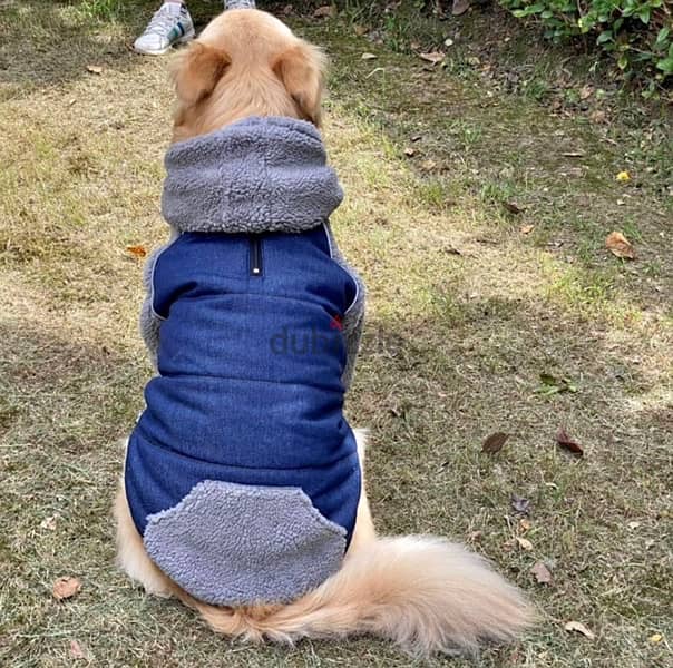 Winter Warm Dog Jacket, Dog Apparel Reversible Fleece Hoodie Puppy L 1