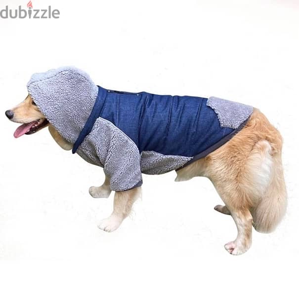 Winter Warm Dog Jacket, Dog Apparel Reversible Fleece Hoodie Puppy L 2