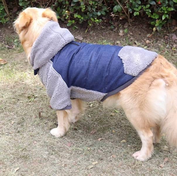 Winter Warm Dog Jacket, Dog Apparel Reversible Fleece Hoodie Puppy L 4