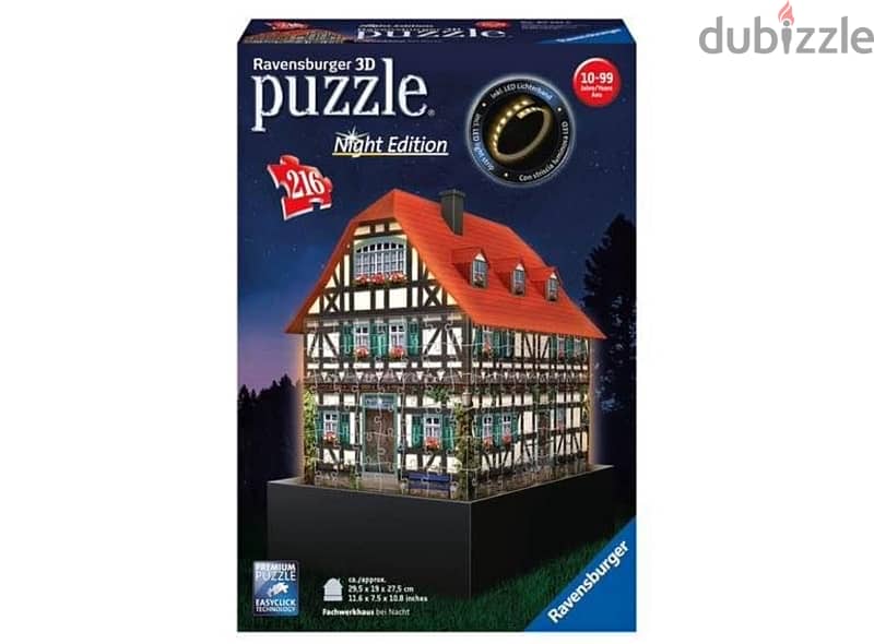 3D puzzle building, 216-piece, with LED light 10-99 YEARS 2