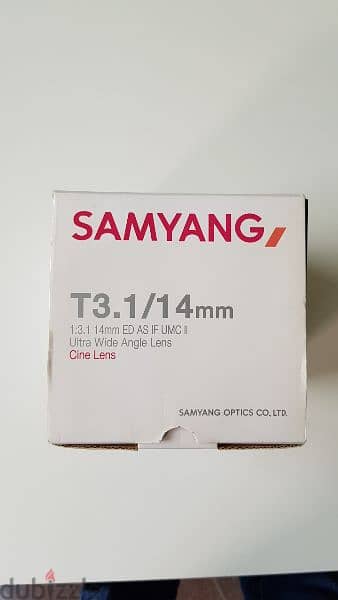 SAMYANG Cine Lenses T 3.1 / 14 mm VD SLR II CANON 7