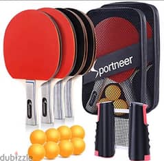Sportneer Table Tennis Set, Red and Black Double-Sided 0