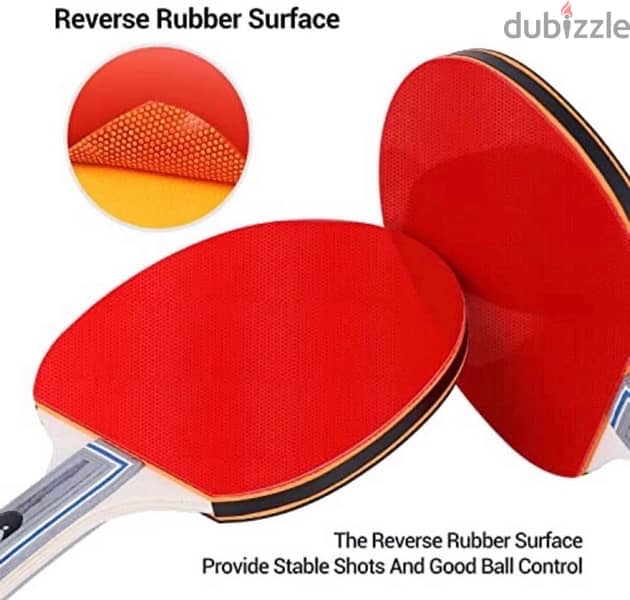 Sportneer Table Tennis Set, Red and Black Double-Sided 2