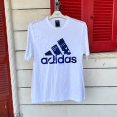 ADIDAS White & Blue T-Shirt. 0