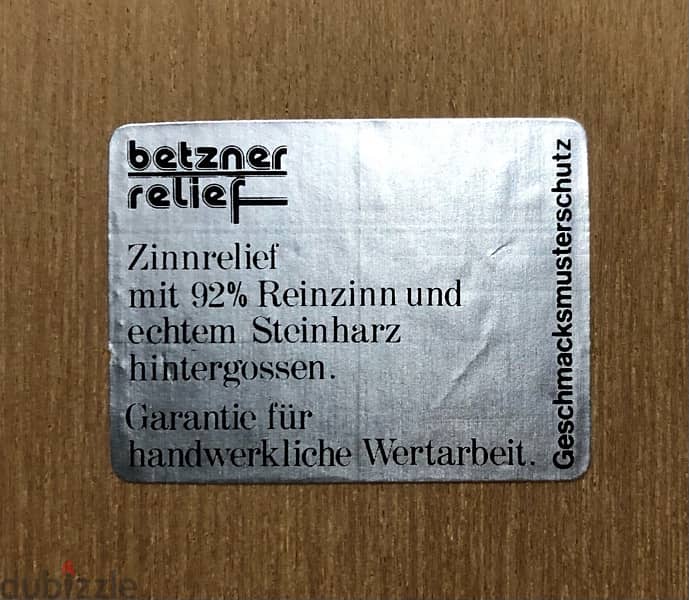 Handwork   zinnrelief  Germany made 1