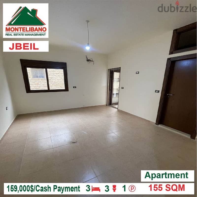 159000$!! Prime Location apartment for sale located in Jbeil 2