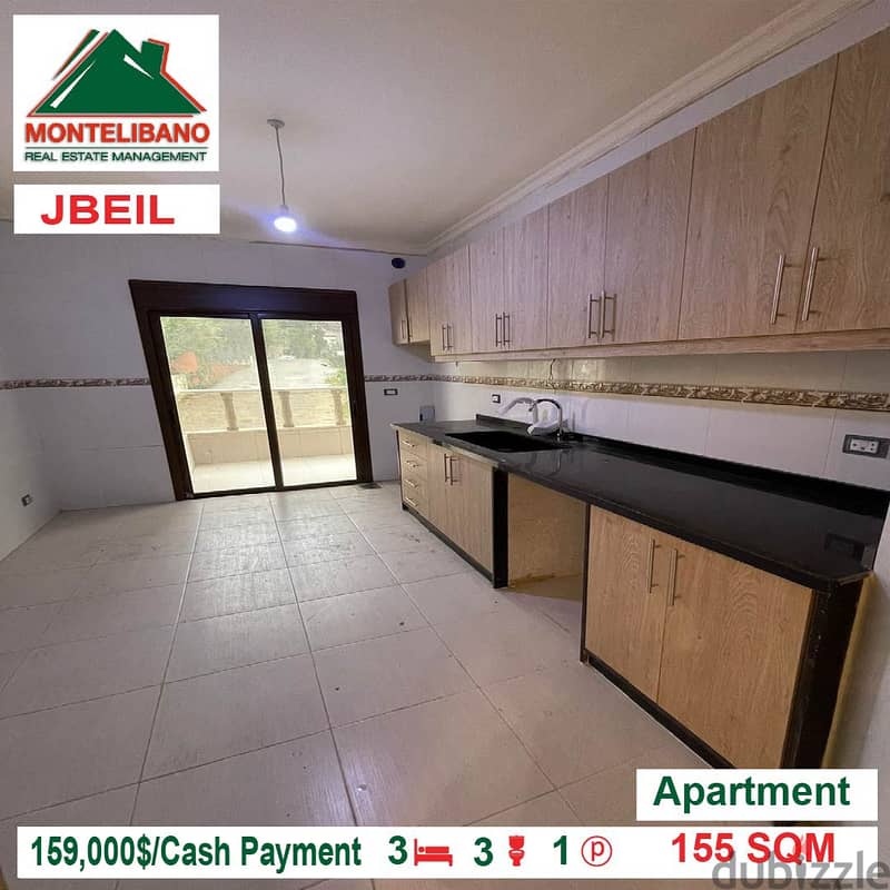 159000$!! Prime Location apartment for sale located in Jbeil 3