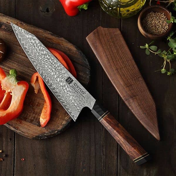 Professional Damascus japanese chef knife / knife sharpener whetstone 2