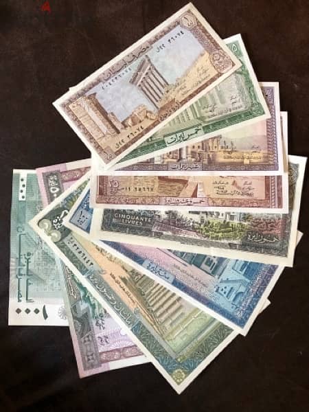 9 UNC Lebanon banknotes 1