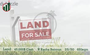 45,000$!Catchy Land For sale in Batroun Racha!