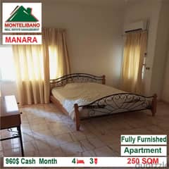 960$!! Fully Furnished apartment for rent located in Manara 0