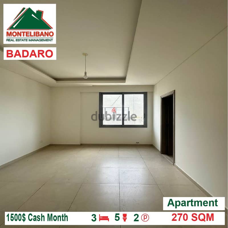 1500$!! Apartment for rent located in Badaro 1