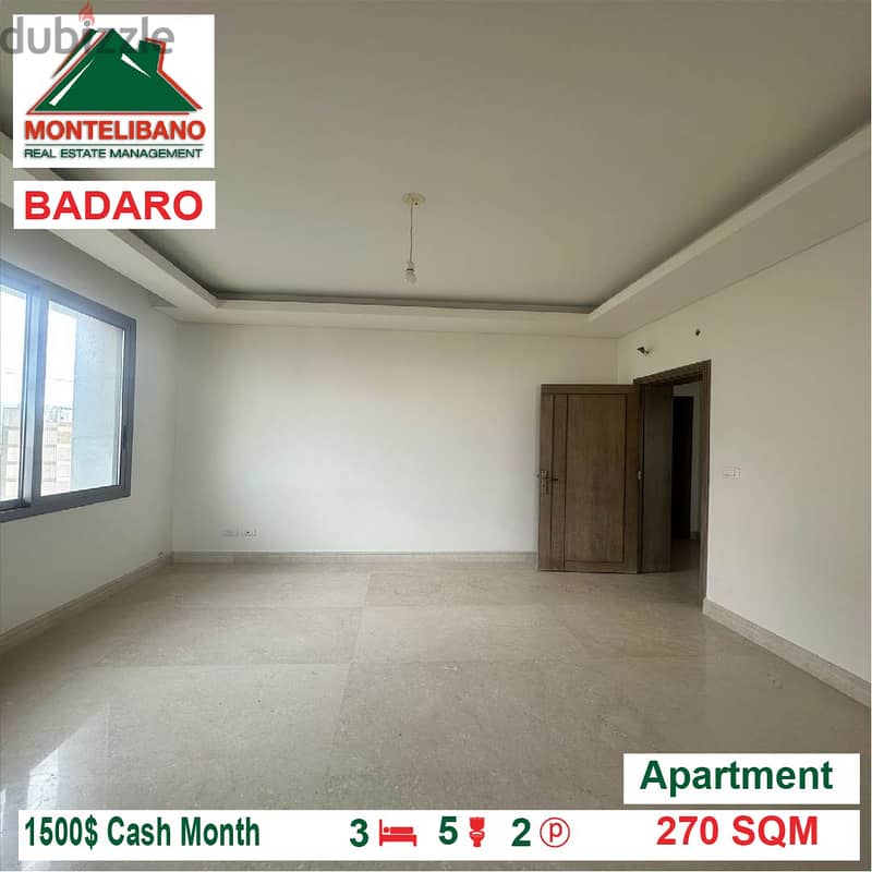 1500$!! Apartment for rent located in Badaro 3