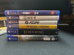 NBA2k24, UFC4, FC24, The Witcher3, Elden Ring, AC Mirage