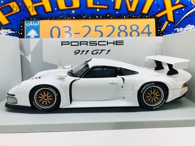 1/18 diecast Full opening Porsche 911 GT1 1996 New Boxed White by UT.