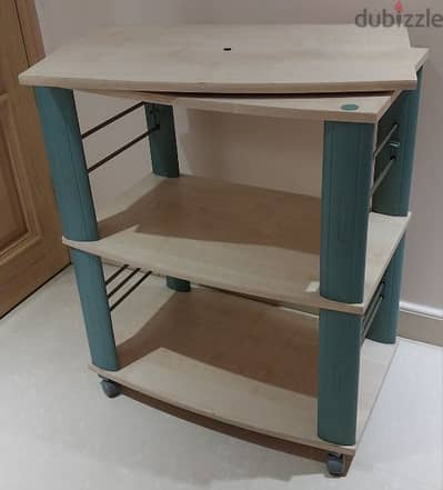 Movable TV table & shelves stack