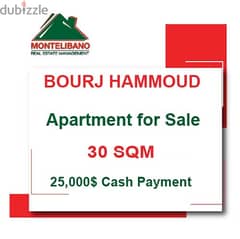 25000!! Apartment for sale located in Bourj Hammoud