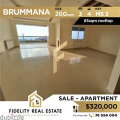 Apartment for sale in Qonnabet Broummana MS3 0