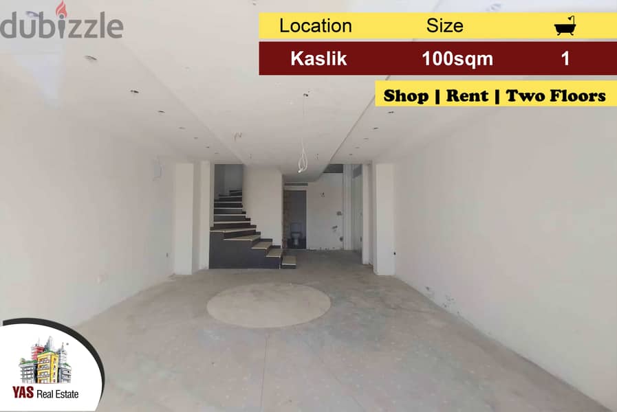 Kaslik 100m2 | Shop | Luxury | Rent | Mezzanine | IV EH | 0