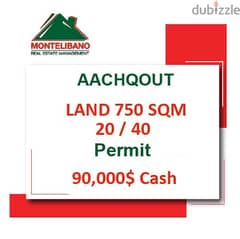 90,000$ Cash Payment!! Land For Sale In Aachqout!!