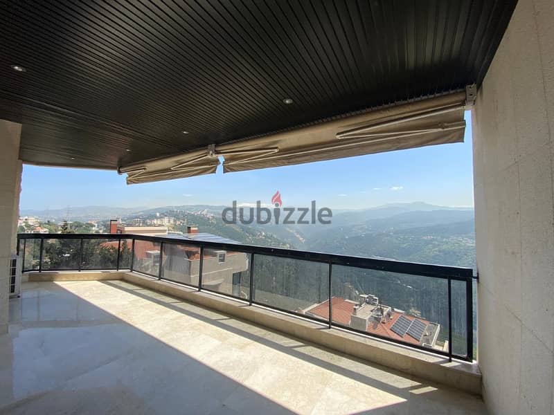 220 Sqm|Semi furnished apartment for rent in Beit Meri | Mountain view 1
