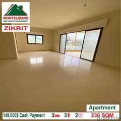 149,000$ Cash Payment!! Apartment for sale in Zikrit!!! 0