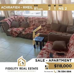 Apartment for sale in Achrafieh Rmeil NS2 0