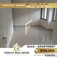Apartment for sale in Achrafieh Badawi NS5