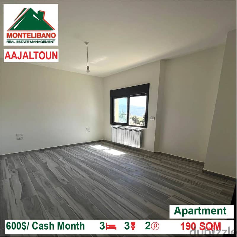 600$/Cash Month!! Apartment for rent in Aajaltoun!! 1