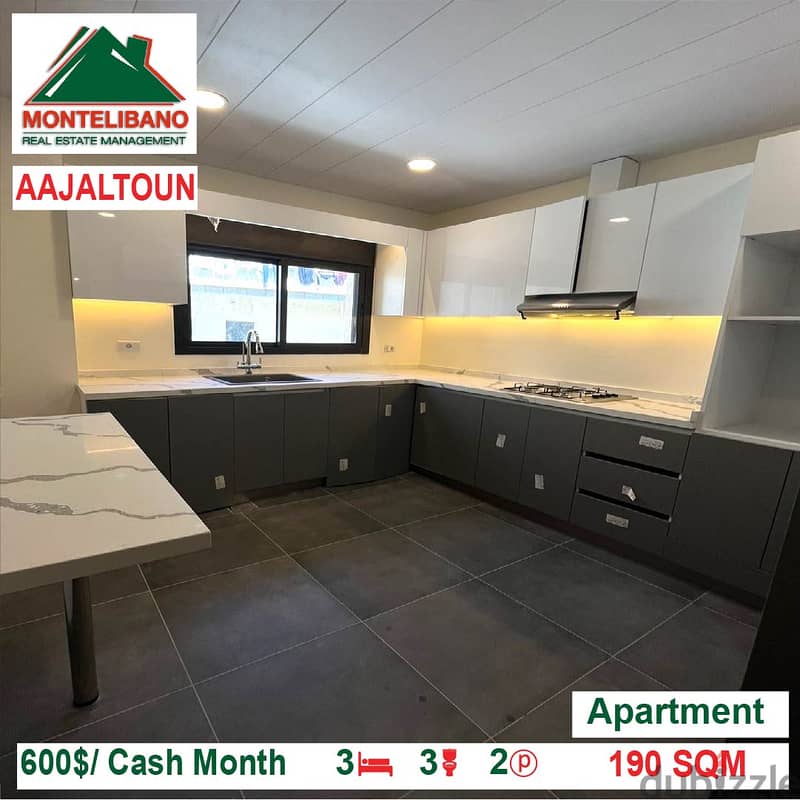 600$/Cash Month!! Apartment for rent in Aajaltoun!! 3