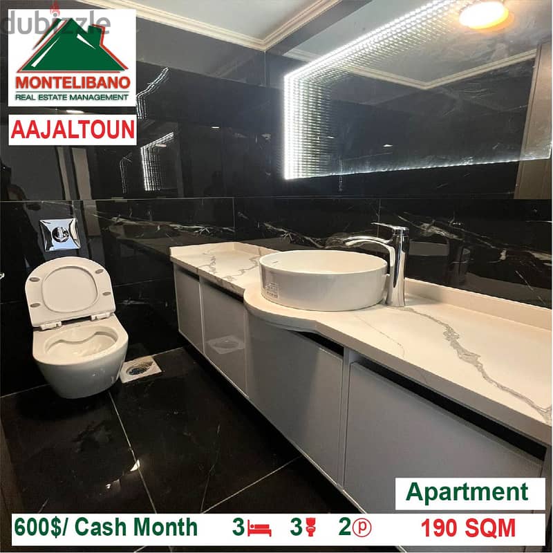 600$/Cash Month!! Apartment for rent in Aajaltoun!! 4