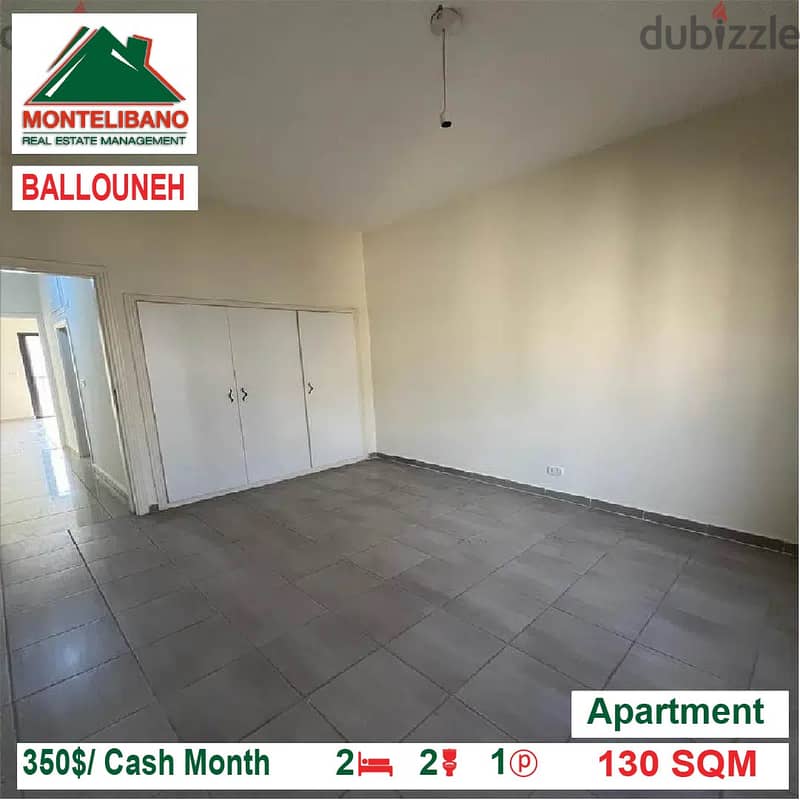 350$/Cash Month!! Apartment for rent in Ballouneh!! 1