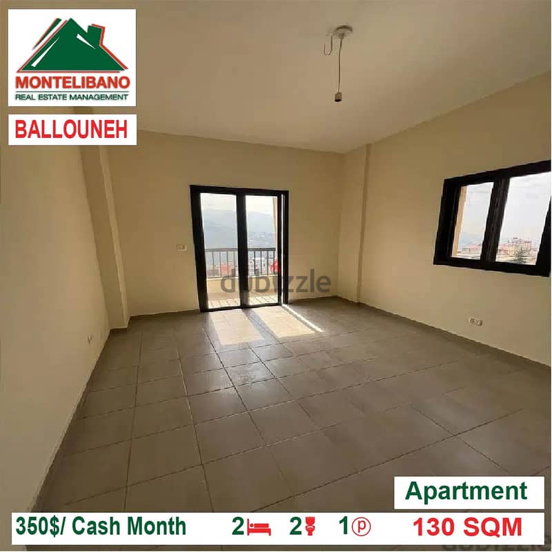 350$/Cash Month!! Apartment for rent in Ballouneh!! 2