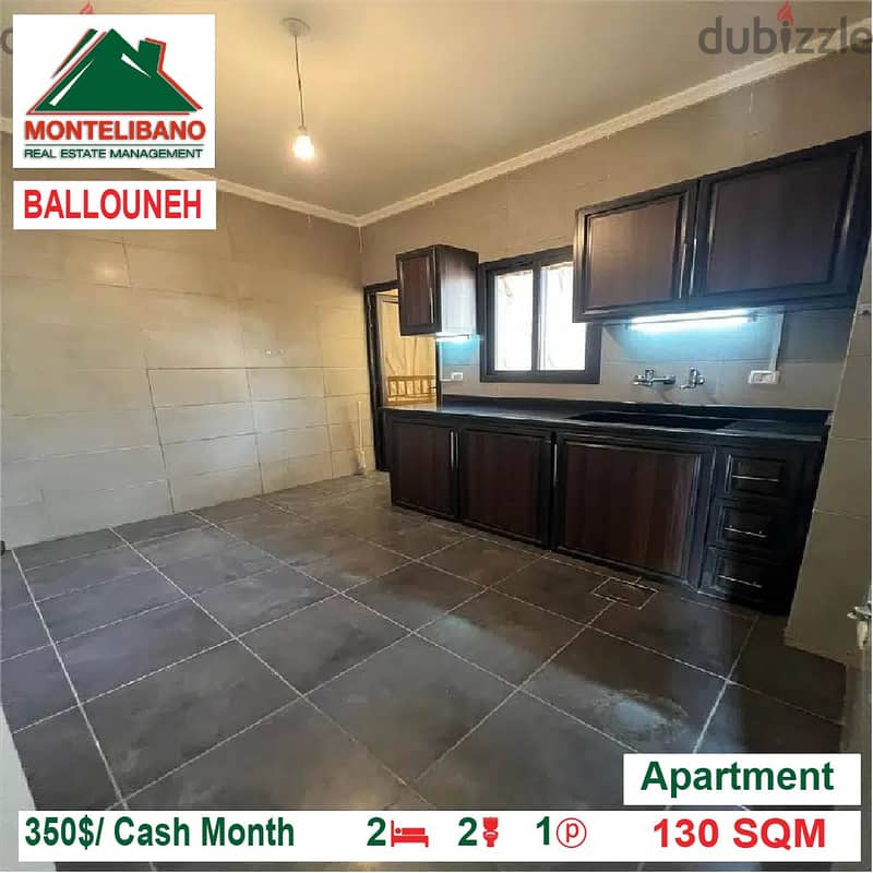 350$/Cash Month!! Apartment for rent in Ballouneh!! 3
