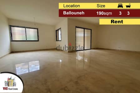 Ballouneh 190m2 | New | Rent | Luxury | Spacious Flat | Open View | TO