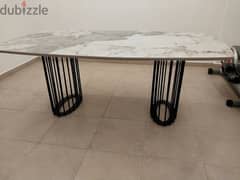 ceramic table with pvc _metal base black matt