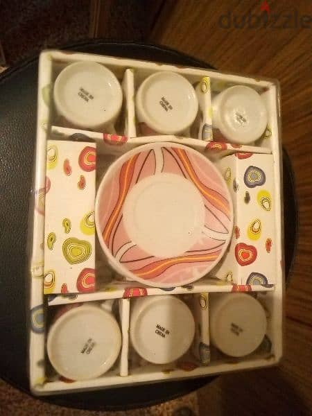 COFFEE CUPS +PLATES TWO SETS, each Set has 6 cups +6 plates, Both=40$ 3